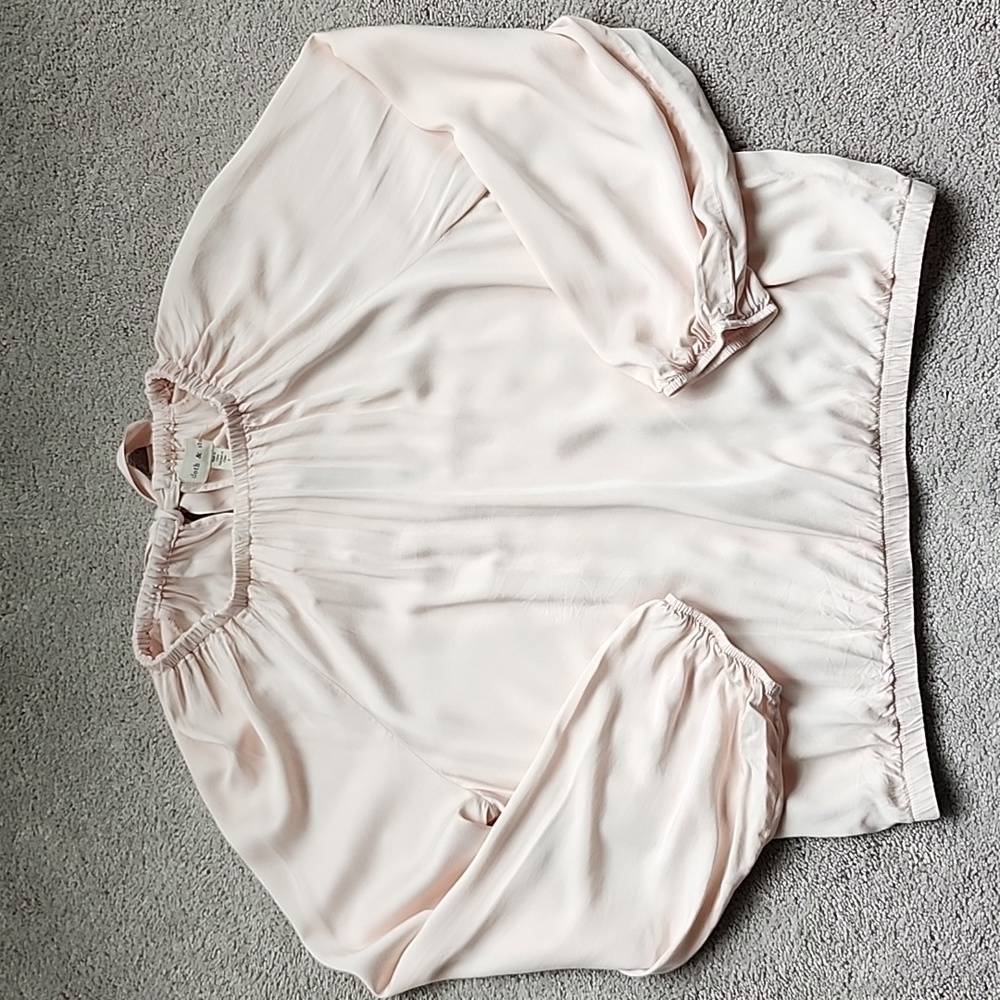 Cloth and Stone Satin Tie Back Blouse